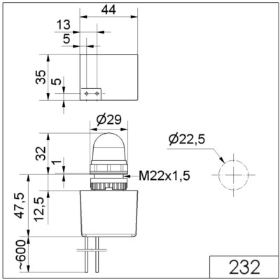 Werma Blitzleuchte 230V AC ge 23230068