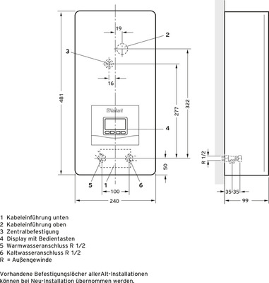 Vaillant Elektro-Durchlauferhitzer 21kW plus gesteuert VED E 21/8 P