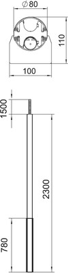 OBO Bettermann Vertr Installationssäule Boden/Decke ISS110100FEL