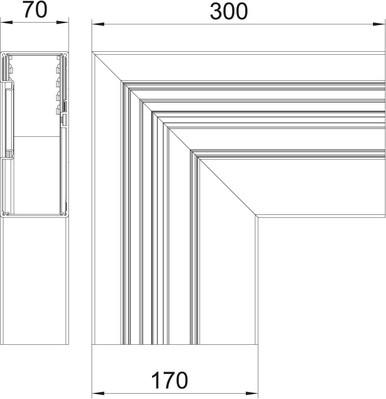 OBO Bettermann Vertr Flachwinkel 70x170mm GA-AFF70170EL