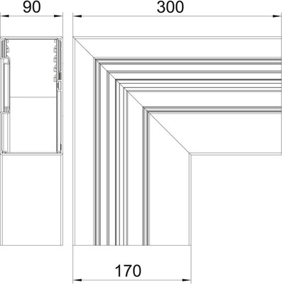 OBO Bettermann Vertr Flachwinkel 90x170mm GA-AFF90170RW