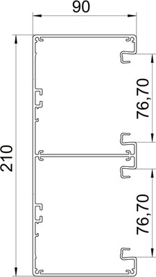 OBO Bettermann Vertr Geräteeinbaukanal o. OT 90x210x2000mm GA-D90210EL