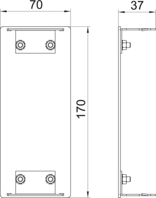 OBO Bettermann Vertr Endstück 70x170mm, Alu, EL GA-E70170EL