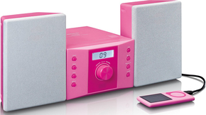 LENCO Kinder-Micro-Anlage CD/PLL/FM/AUX MC-013 Pink
