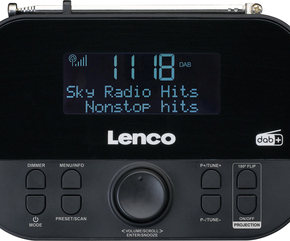 LENCO DAB+ Uhrenradio m.Projektion CR-615BK sw
