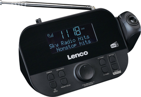 LENCO DAB+ Uhrenradio m.Projektion CR-615BK sw