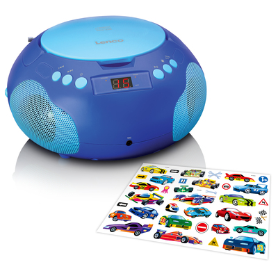 LENCO Kinder-Boombox CD,Mikrofon,Sticker SCD-620 Blue