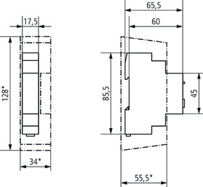 Theben Reiheneinbau-Dimmer f.ESL u.230V LED-Lp. DIMAX 532 plus