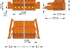 WAGO GmbH & Co. KG Federleiste 8pol, orange 2231-308/037-000