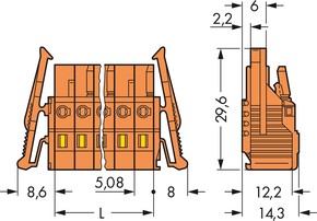 WAGO GmbH & Co. KG Federleiste 8pol,m.Verriegel.kl. 231-308/037-000