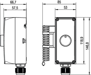 Alre-it Anlagenraumthermostat Hysterese 1,3K, TR RTKSA-100.110