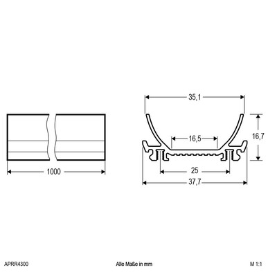 EVN Lichttechnik Einlegeprofil 3m APRR4300