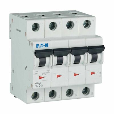 Eaton Leitungsschutzschalter C 4A, 4p FAZ-C4/4