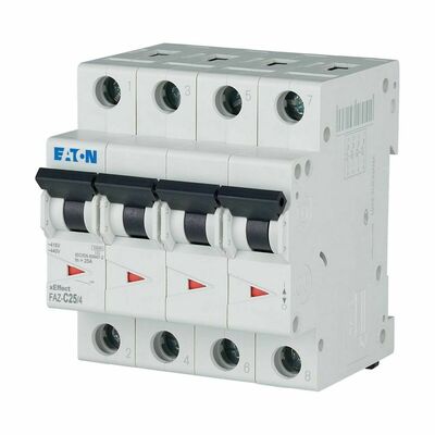 Eaton Leitungsschutzschalter C 25A, 4p FAZ-C25/4