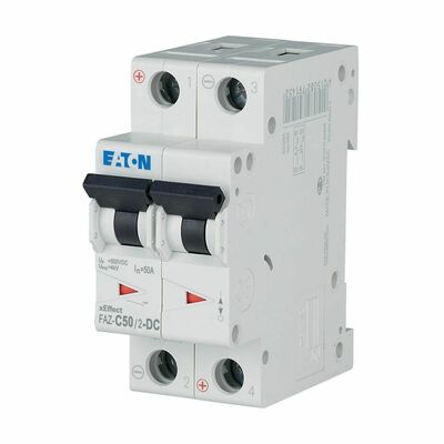 Eaton Leitungsschutzschalter C 50A DC, 2p FAZ-C50/2-DC