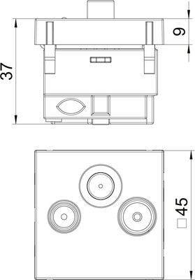 OBO Bettermann Vertr Antennensteckdose Stichdose ANT-3SD AL1