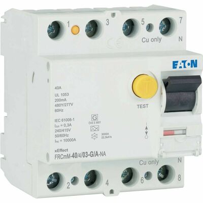 Eaton FI-Schalter 40A 4pol 300mA FRCMM-40/4/03-G/A-NA