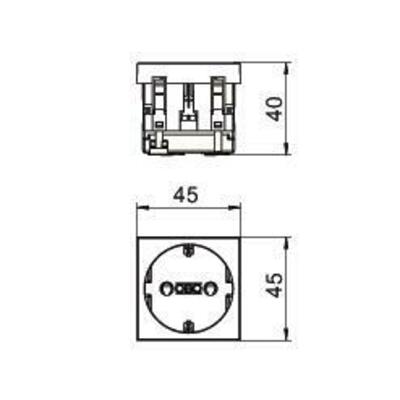 OBO Bettermann Vertr Steckdose 0 Grad, 1-fach Schutzkontakt STD-D0 SRO1