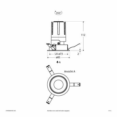 EVN Lichttechnik LED-Einbauleuchte modular Konfigurationstype F01R09SM1327L15D