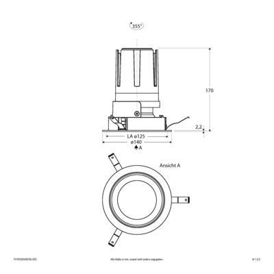 EVN Lichttechnik LED-Einbauleuchte modular Konfigurationstype F01R09SM2530L55D