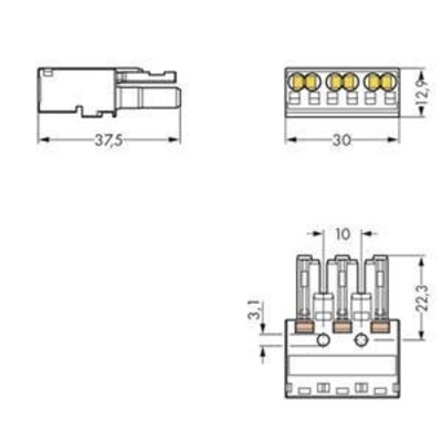 WAGO GmbH & Co. KG Buchse 3-polig, grau 770-243