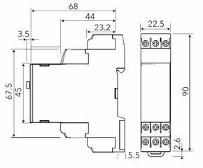 Eberle Controls Zeitrelais SBA-2/22,5mm