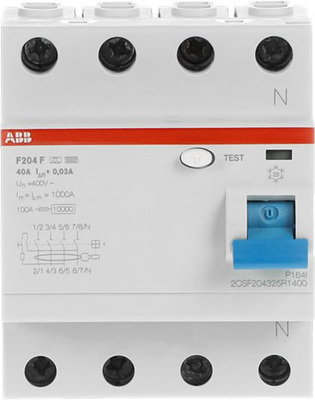 ABB Stotz S&J FI-Schutzschalter 4p,Type F, 40A, 30mA F204F-40/0,03