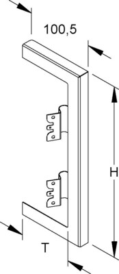 Niedax GK-Wandabschlussblende doppelzug 261x80mm DWB 220T80 W