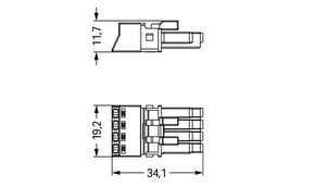 WAGO GmbH & Co. KG Buchse 4pol.o.Zugentlast.gr 890-244