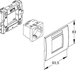 HKL Geräteeinbausteckdose minzgrün KES-1.3.20