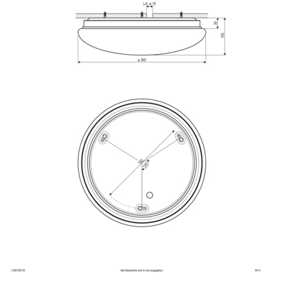 EVN Lichttechnik LED-Anbauleuchte IP44 L360180125