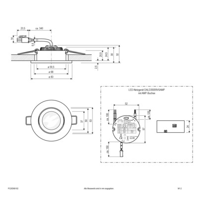 EVN Lichttechnik LED-Deckenleuchte DALI PC20D60102