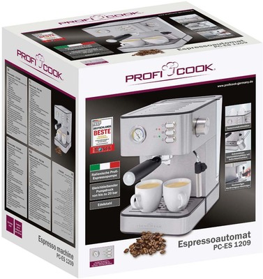 PROFI COOK Espressomaschine Edelstahl PC-ES 1209 inox