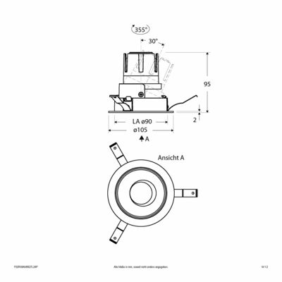 EVN Lichttechnik LED-Einbauleuchte modular Konfigurationstype F02R09AM0627L24P
