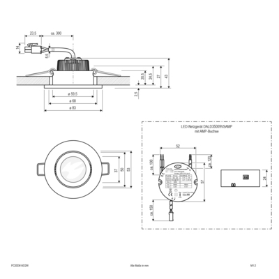 EVN Lichttechnik LED-Deckenleuchte dim2warm DALI PC20D614D2W