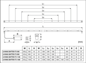 Ledvance Leuchteneinsatz f.LED-Tube T5 AC, 1168mm LN MAG BATTENT5 1168