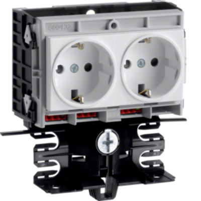 Tehalit Geräteträger-Technikteil 2 Steckdosen, rw SL2 00559409010