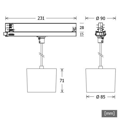 LTS Licht&Leuchten LED-Pendelleuchte 3000K ORYOP203.10.930.25sw