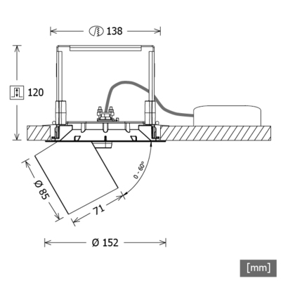 LTS Licht&Leuchten LED-Einbaustrahler 4000K ORYO-R 203.940.45 weiß