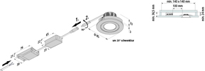 Hera LED-Einbauleuchten-Set chrom-matt 20203356004