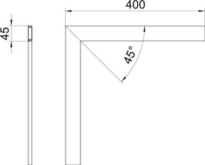 OBO Bettermann Vertr Oberteil Flachwinkel 45x12x400mm, RAL9010 GS-OT50FRW