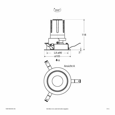 EVN Lichttechnik LED-Einbauleuchte modular Konfigurationstype F02R14SM1327L15D