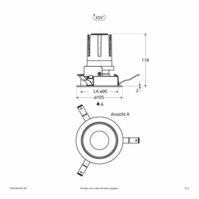EVN Lichttechnik LED-Einbauleuchte modular Konfigurationstype F02R14SM1327L38D