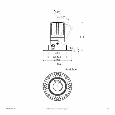 EVN Lichttechnik LED-Einbauleuchte modular Konfigurationstype F03R09AM1327L24D