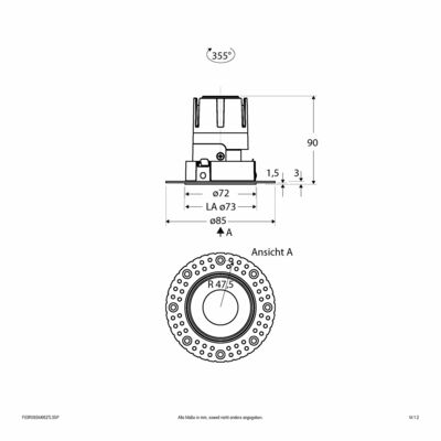 EVN Lichttechnik LED-Einbauleuchte modular Konfigurationstype F03R09SM0627L55P