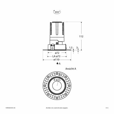 EVN Lichttechnik LED-Einbauleuchte modular Konfigurationstype F03R09SM1327L15D