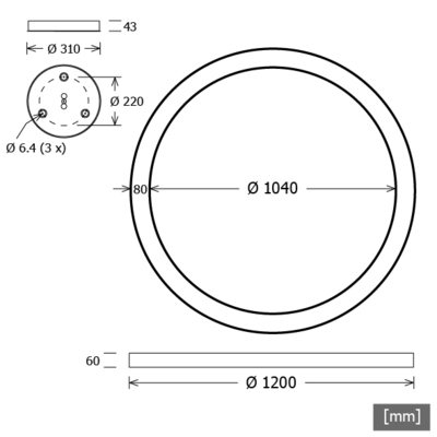 LTS Licht&Leuchten LED-Pendelleuchte 940, DALI, schwarz CERLP107.840.1DALIsw