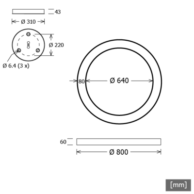 LTS Licht&Leuchten LED-Pendelleuchte 930, DALI, schwarz CERSP104.830.1DALIsw