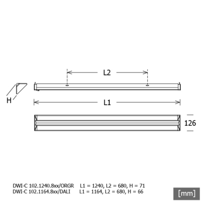 LTS Licht&Leuchten LED-Eckleuchte 830, DALI, weiß DWIC102.1164.830DAws