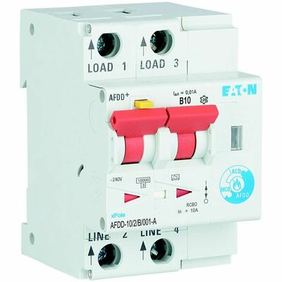 Eaton Brandschutzschalter 2polig, B10A, 10mA AFDD-10/2/B/001-A